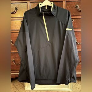 RLX black performance golf jacket with mesh detail and yellow accents NWOT XL